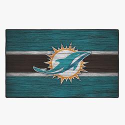 nfl miami dolphins football team logo sport carpet rectangle area rug home decor mmdo1