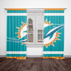 nfl miami dolphins football team logo sport window curtain home decor mmdo1