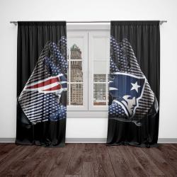 nfl new england patriots football team logo sport window curtain home decor nepr1