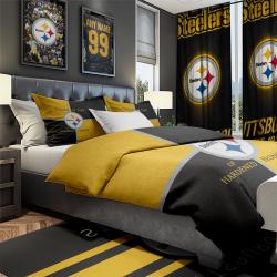 NFL Pittsburgh Steelers Football Team Bedroom Set Duvet Cover Area Rug Canvas Print PBS1