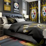 nfl pittsburgh steelers football team logo sport bedroom set home decor pbs3