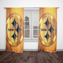 nfl pittsburgh steelers football team logo sport window curtain home decor pbs2