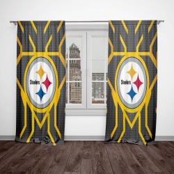 nfl pittsburgh steelers football team logo sport window curtain home decor pbs3