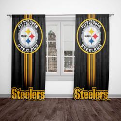 nfl pittsburgh steelers football team logo sport window curtain home decor pbs4