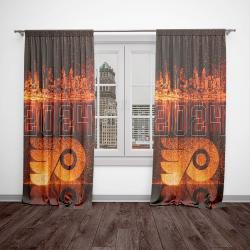 nhl philadelphia flyers hockey team logo sport window curtain home decor pldf2