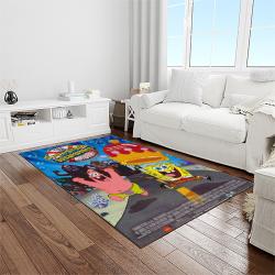 spongebob squarepants cartoon carpet rectangle area rug for living room home room decor gift for friends light room sbsq51