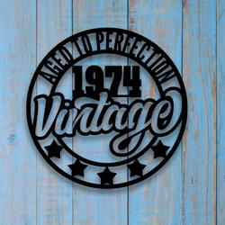 50th birthday vintage vintage metal sign with led light retro party wall decor 519 2