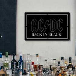 ACDC Back In Black Metal LED Sign Man Cave Home Bar Wall Art Decor