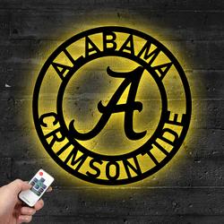 Alabama Crimson Tide Metal LED Sign Wall Art Home Decor