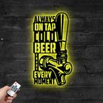 always on tap cold beer enjoy every moment metal sign with led light home bar decor 396 0