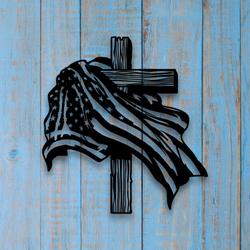 american flag cross metal sign with led light christian home decor 596 1