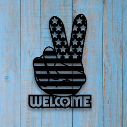 american flag veterans independence day v hand metal sign with led light celebrate holiday decor 593 1