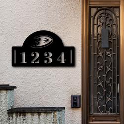 Anaheim Ducks Metal Address NHL Fan House Number Sign