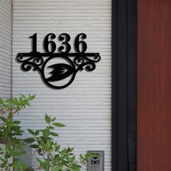 anaheim ducks metal monogram address nhl fan house number sign 847 2