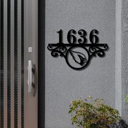arizona cardinals metal monogram address nfl fan house number sign 877 1