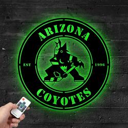 Arizona Coyotes Metal LED Sign Wall Art Home Decor