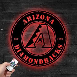 Arizona Diamondbacks Metal LED Sign Wall Art Home Decor