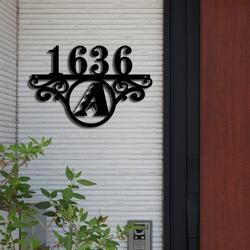 arizona diamondbacks metal monogram address mlb fan house number sign 963 3