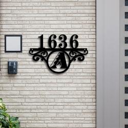 arizona diamondbacks metal monogram address mlb fan house number sign 963 4