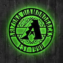 arizona diamondbacks metal sign led light mlb monogram wall art decor 146 2
