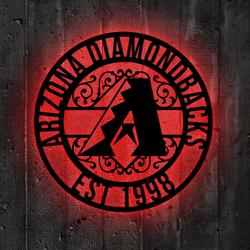 arizona diamondbacks metal sign led light mlb monogram wall art decor 146 3