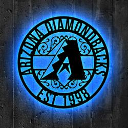 arizona diamondbacks metal sign led light mlb monogram wall art decor 146 4