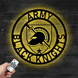 Army Black Knights Metal LED Sign Wall Art Home Decor