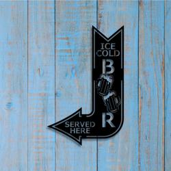 arrow ice cold beer metal sign with led light served here decor 592 1