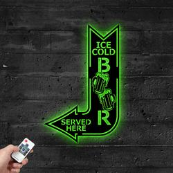 arrow ice cold beer metal sign with led light served here decor 592 4