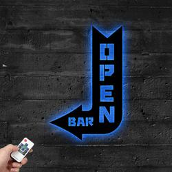 arrow open metal sign with led light welcome bar board decor 594 2