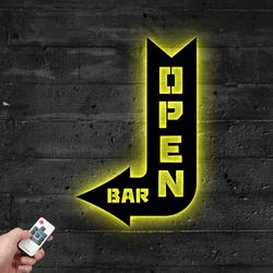 arrow open metal sign with led light welcome bar board decor 594 3