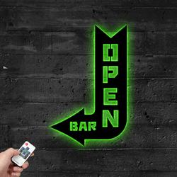 arrow open metal sign with led light welcome bar board decor 594 4