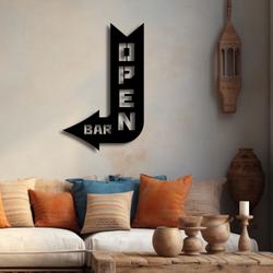 arrow open metal sign with led light welcome bar board decor 594 6