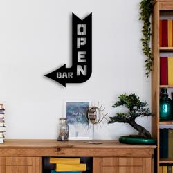 arrow open metal sign with led light welcome bar board decor 594 8