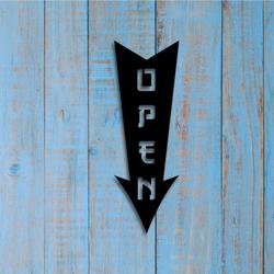 arrow open metal sign with led light welcome board shop decor 591 1
