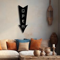 arrow open metal sign with led light welcome board shop decor 591 6