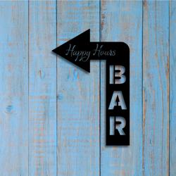 arrow welcome to the bar metal sign with led light happy hours decor 595 1
