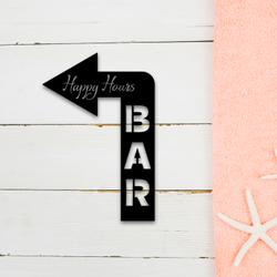 arrow welcome to the bar metal sign with led light happy hours decor 595 5