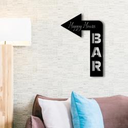 arrow welcome to the bar metal sign with led light happy hours decor 595 7