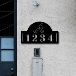 atlanta braves metal address mlb fan house number sign 1106 1