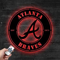 Atlanta Braves Metal LED Sign Wall Art Home Decor