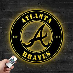 atlanta braves metal led sign wall art home decor 1914 2