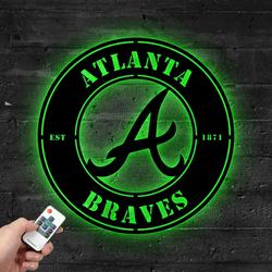 atlanta braves metal led sign wall art home decor 1914 3