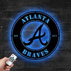 atlanta braves metal led sign wall art home decor 1914 5
