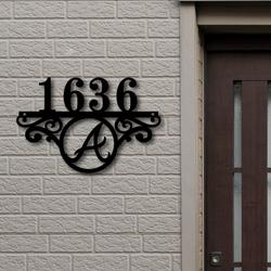 Atlanta Braves Metal Monogram Address MLB Fan House Number Sign