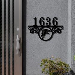 atlanta falcons metal monogram address nfl fan house number sign 879 1