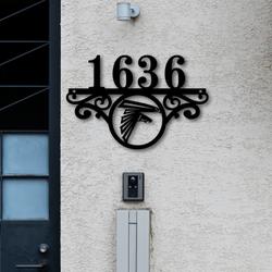 atlanta falcons metal monogram address nfl fan house number sign 879 2