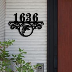 atlanta falcons metal monogram address nfl fan house number sign 879 3