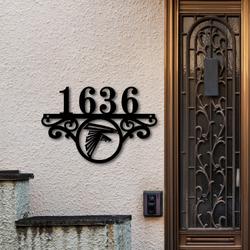 atlanta falcons metal monogram address nfl fan house number sign 879 5