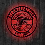atlanta falcons metal sign led light nfl monogram wall art decor 65 0